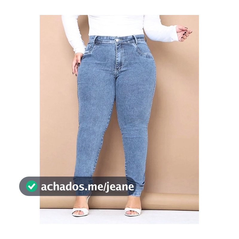 Calça Jeans Plus Size Feminina Skinny Com Lycra Cintura Alta Elastano Costura Reforçada