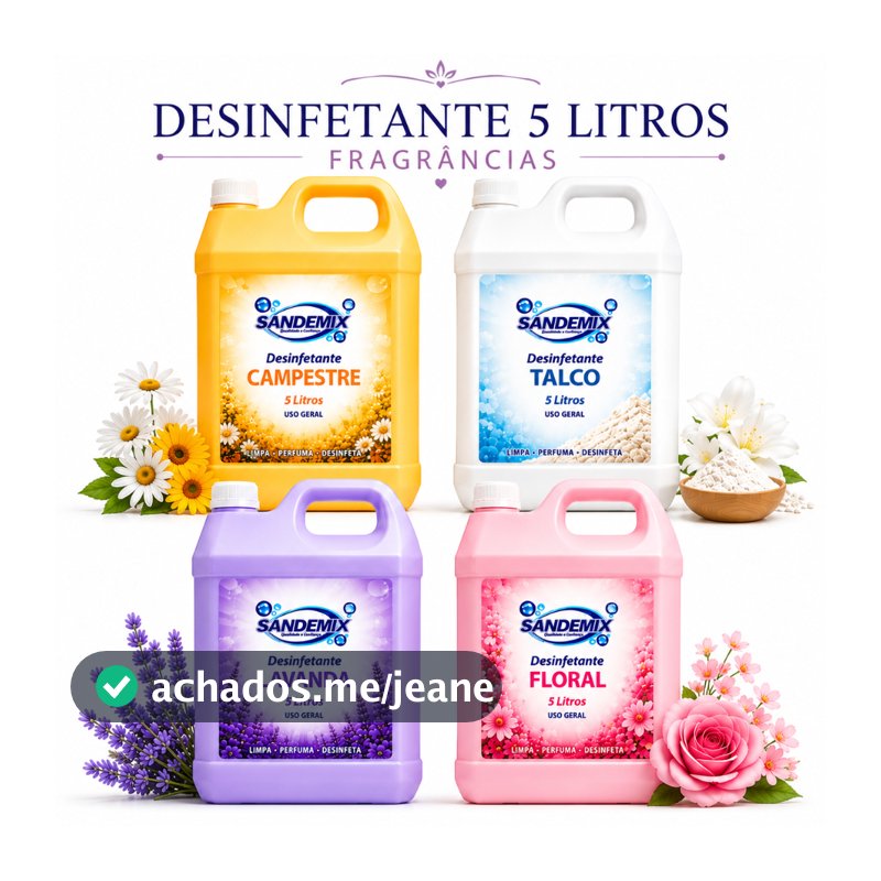 Desinfetantes 5L Promoção Especial Limpeza Pesada Perfume Intenso Uso Geral Casa