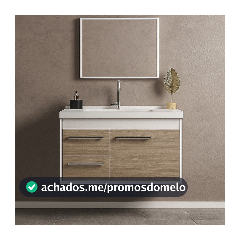 Gabinete Banheiro 60cm 100% MDF - Potenza