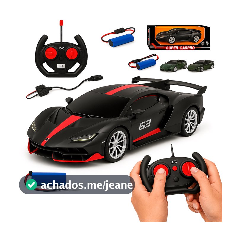 Carrinho de Controle Remoto Recarregável Brinquedo Esportivo Automodelo Ferrari Lamborghini Bugati