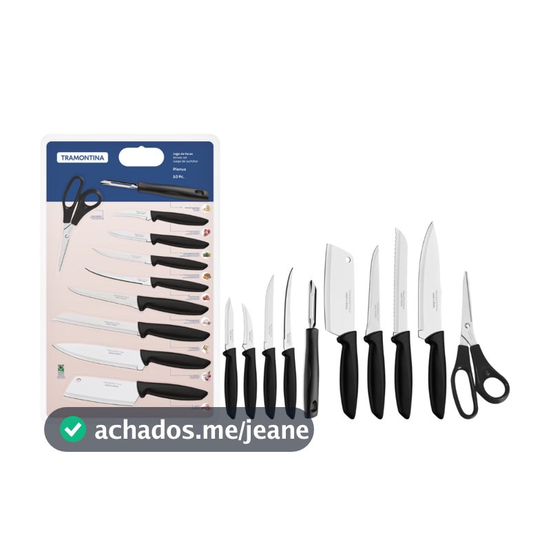 Jogo de facas Tramontina Plenus Com 10 peças Facas Para Churrasco Faqueiro