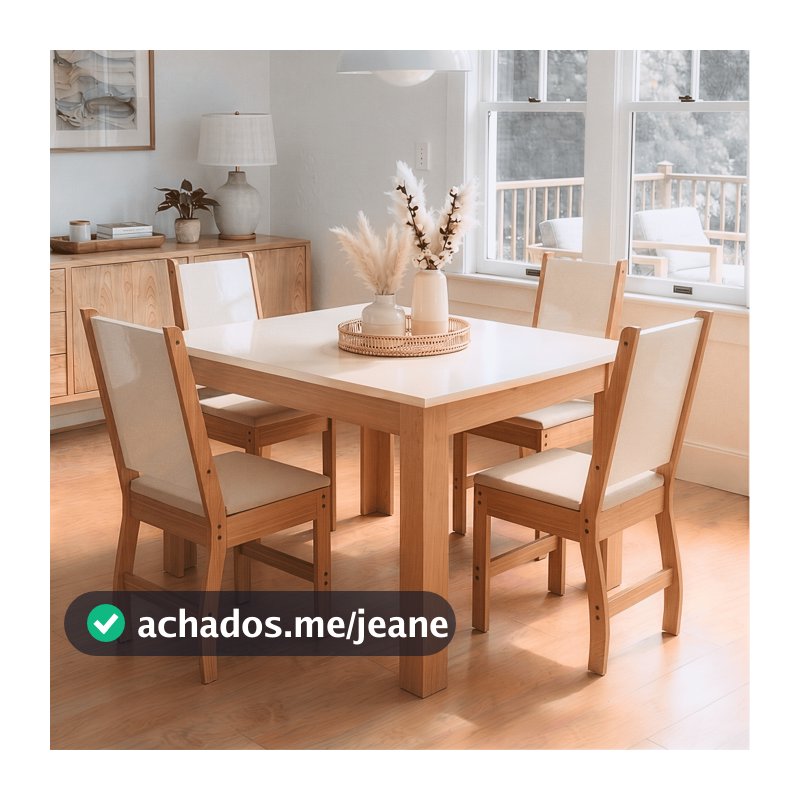 Mesa de Jantar MDF 25mm Bellagio Freijó/Off-White Branco Retangular para 4 Lugares Tampo - Blue Moby