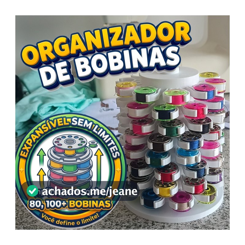 Suporte e Porta Bobina - Carretilha Modular Torre para Máquina de Costura Organizador de Linhas Ilimitado Giratório