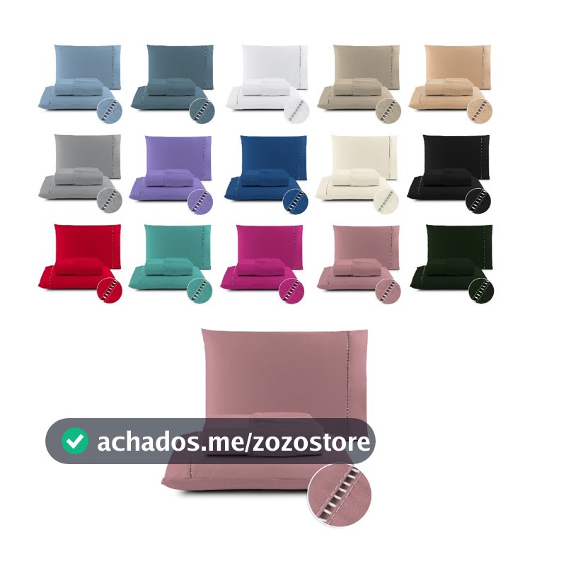 Kit Jogo De Cama Berço, Solteiro, Casal, Queen e King de 02 e 03 Pçs  Cores Promoção