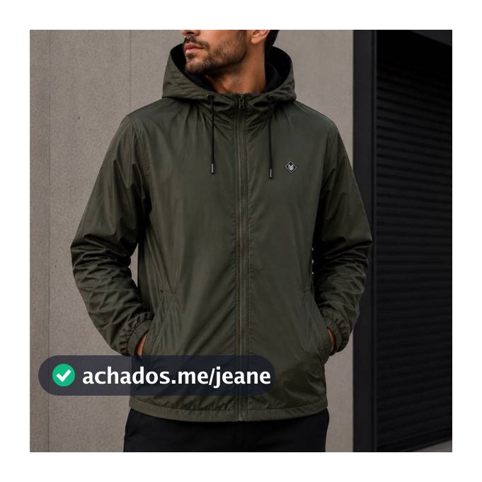 Jaqueta Corta Vento Repelente Agua 100% Forrada Masculina S/ Elastico na Cintura Margus