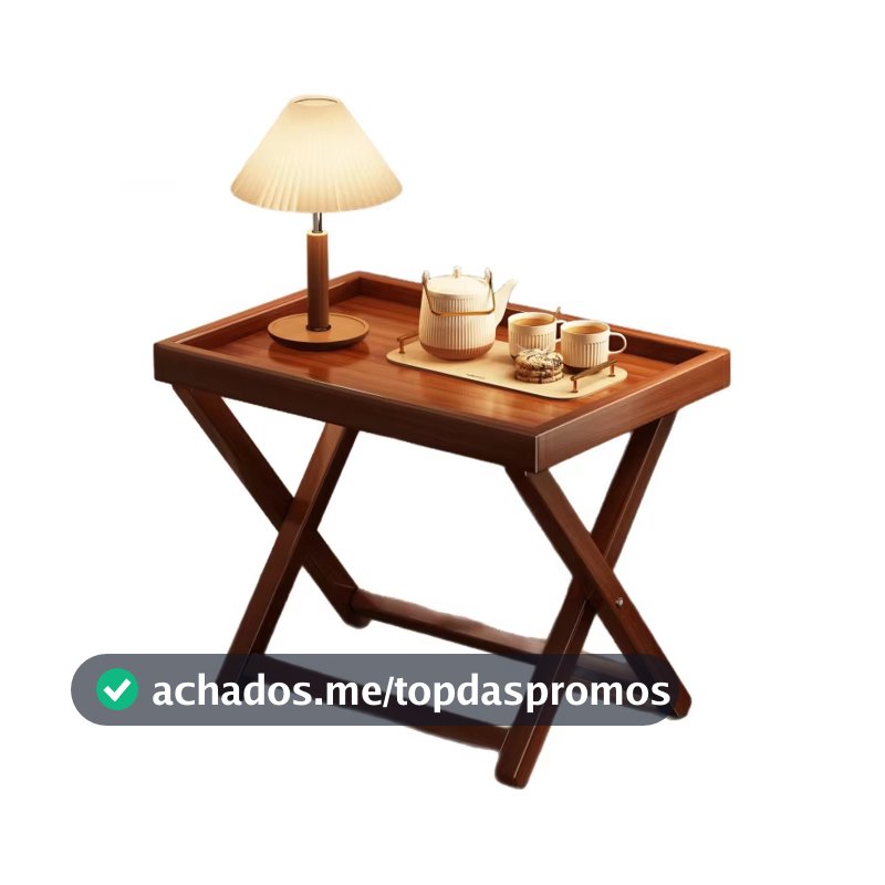 Mesa lateral dobrável economiza espaço, adequada para mesa de cabeceira da sala de estar