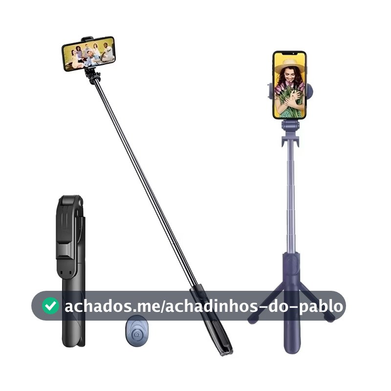 O tripé Bluetooth com bastão de selfie telescópico suporta telefones celulares, cores aleatórias
