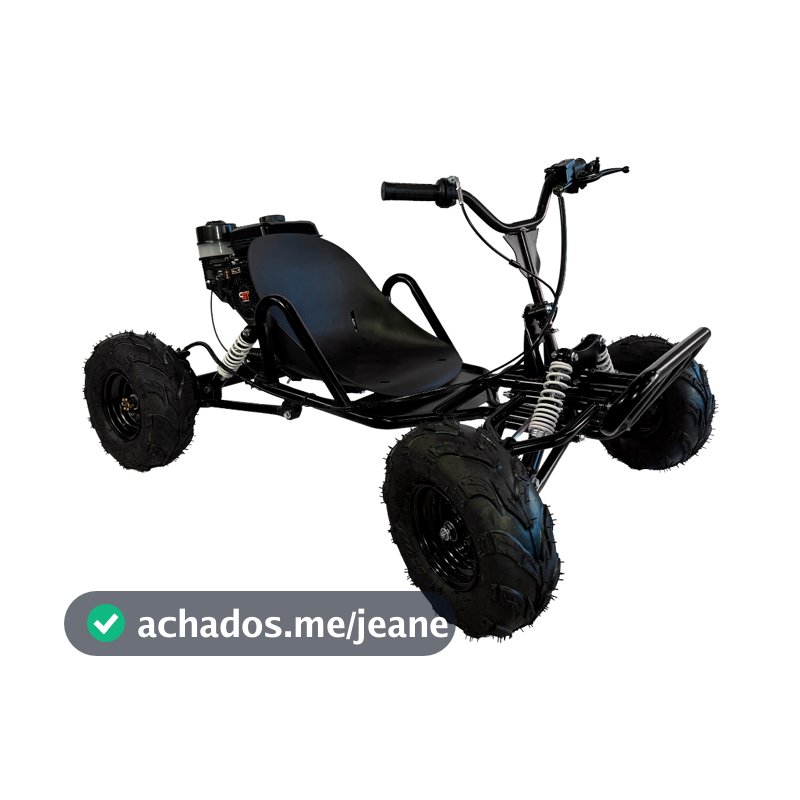 Kart Cross Carbon GT4 Preto 7HP 212cc Gasolina 4 Tempos para Aventura OffRoad Carbon Fak