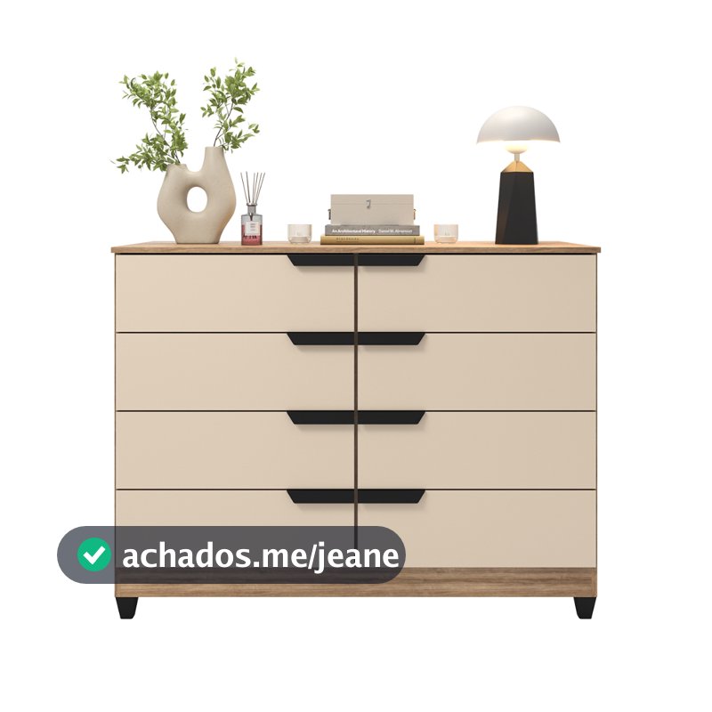 Cômoda Organizadora 8 Gavetas P/ Quarto Casal Solteiro Espaçosa Industrial Adulto Design Moderno