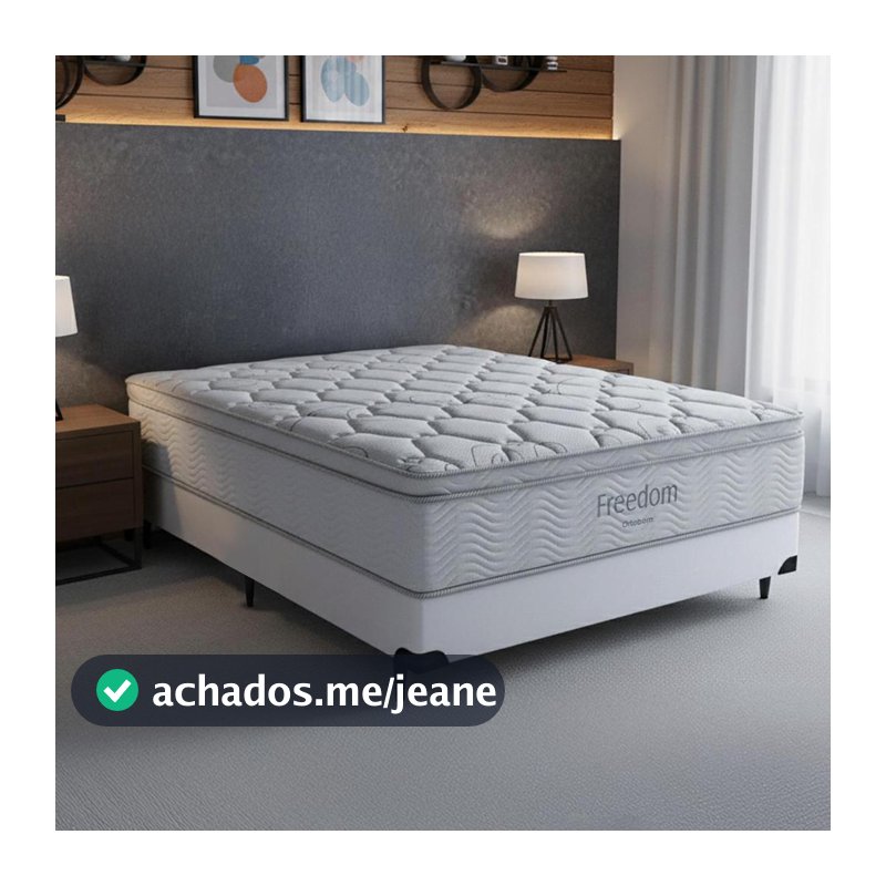 Cama Box e Colchão Freedom - Casal (138x188)