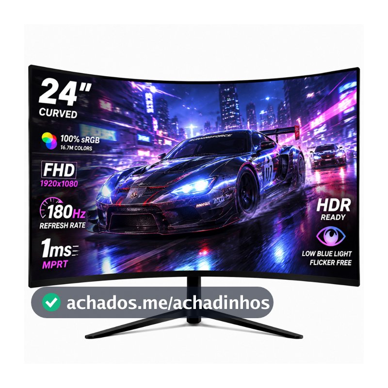 curva Monitor Gamer 24/27" FHD 180Hz IPS 100% sRGB Leve e VESA Alto-Falante Integrado,HDMI/DP, HDR Ampla Visão