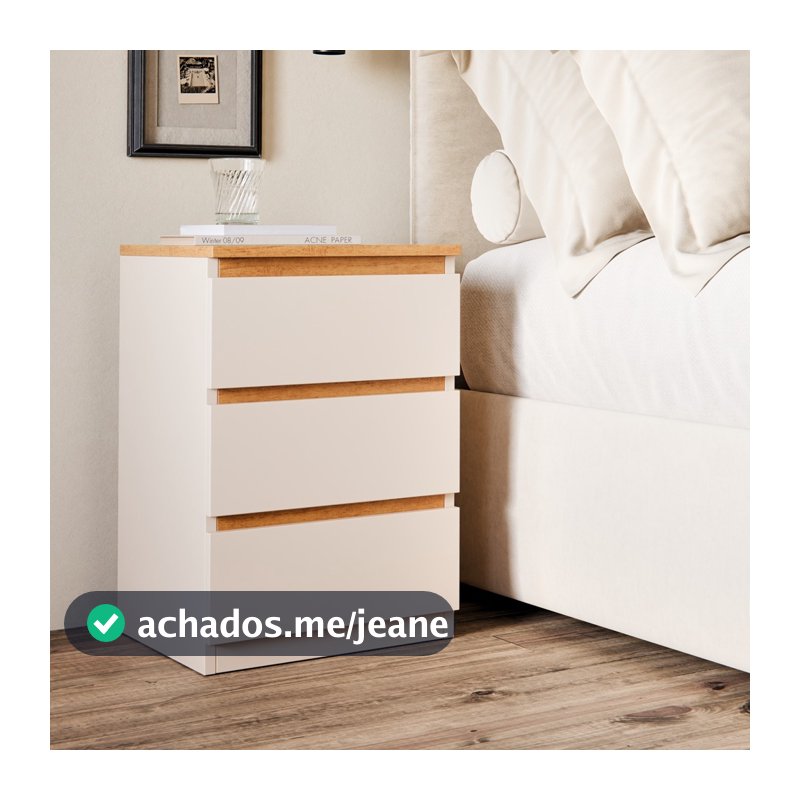 Mesa de Cabeceira 3 Gavetas Quarto Classic Várias Cores