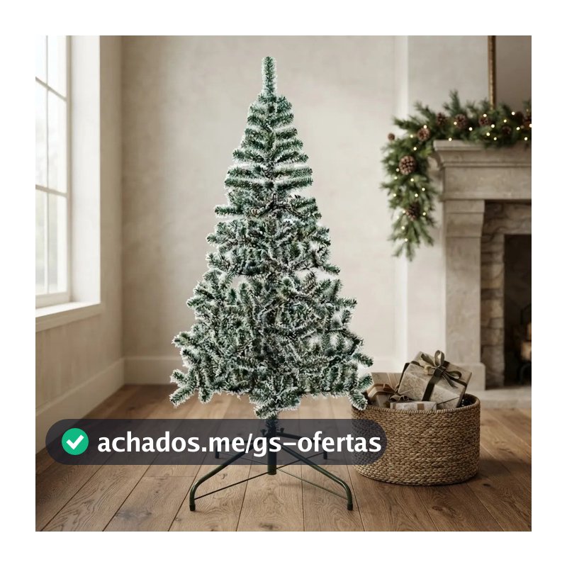 Árvore De Natal Nevada De 1,50 Cm De 240 Galhos Pé De Metal Nevada