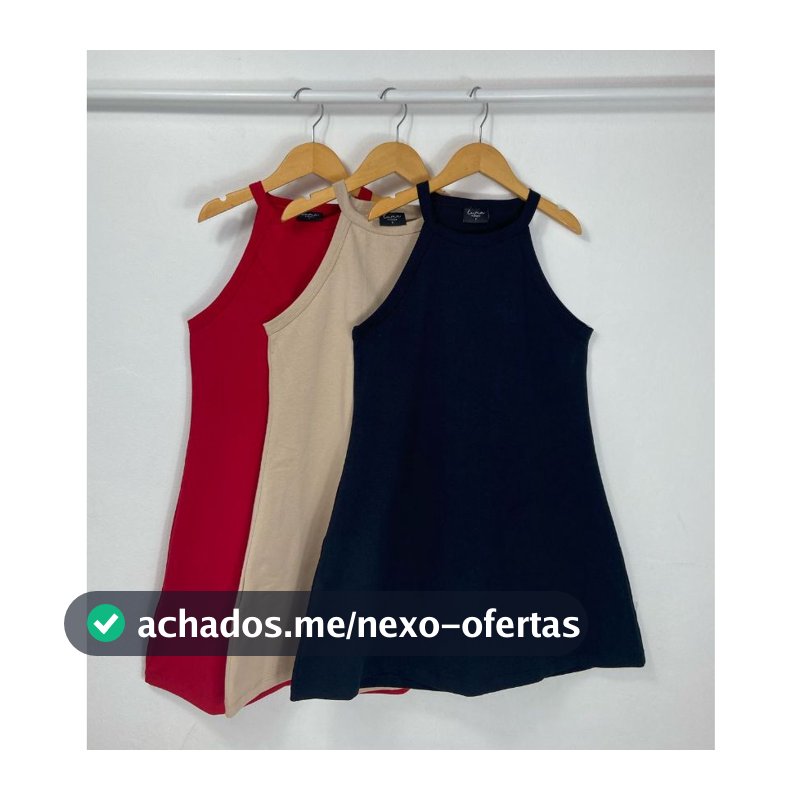 Vestido Golinha Alta Feminino Algodao Tendencia Fresquinho Sem Mangas Passeio Liso Soltinho Alcinha Soltinho verão