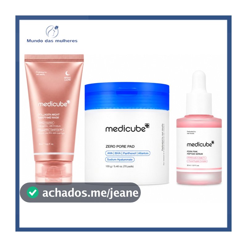 Medicube zero pore pad 2.0 + Salmon PDRN Pink Ampoule 30ml + collagen night wrapping mask large 75ml