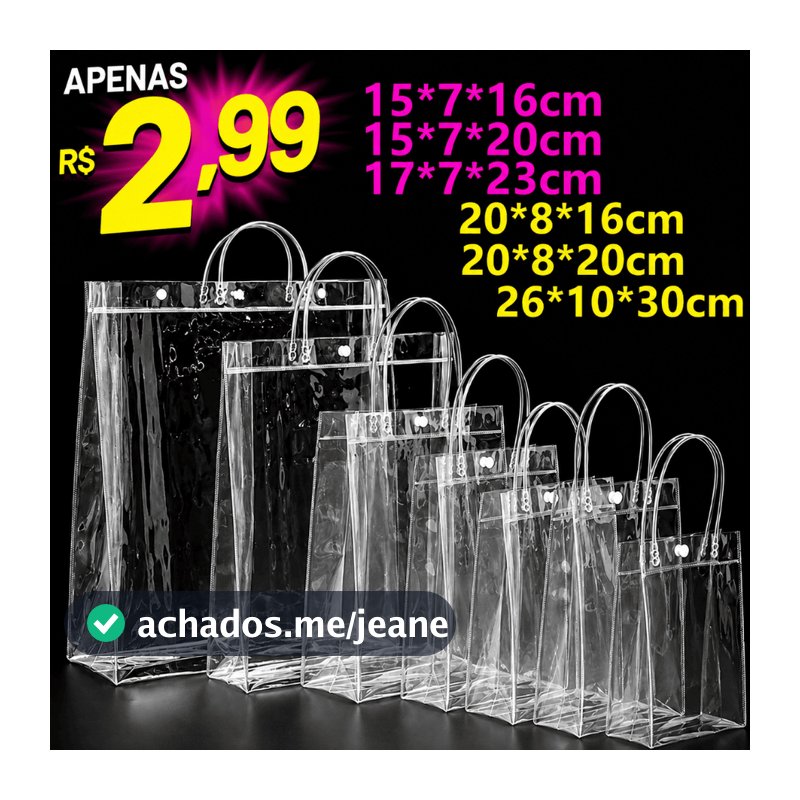 5/10/15 Sacos de Presente PVC Transparente com Alças Reutilizáveis para Dia dos Namorados Festa Junina Aniversário