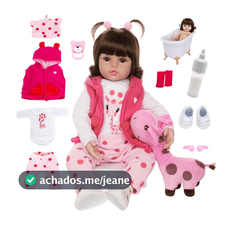 Bebê Reborn Boneca Realista Girafinha Luxo Em Silicone Pode Dar Banho Envio Imediato