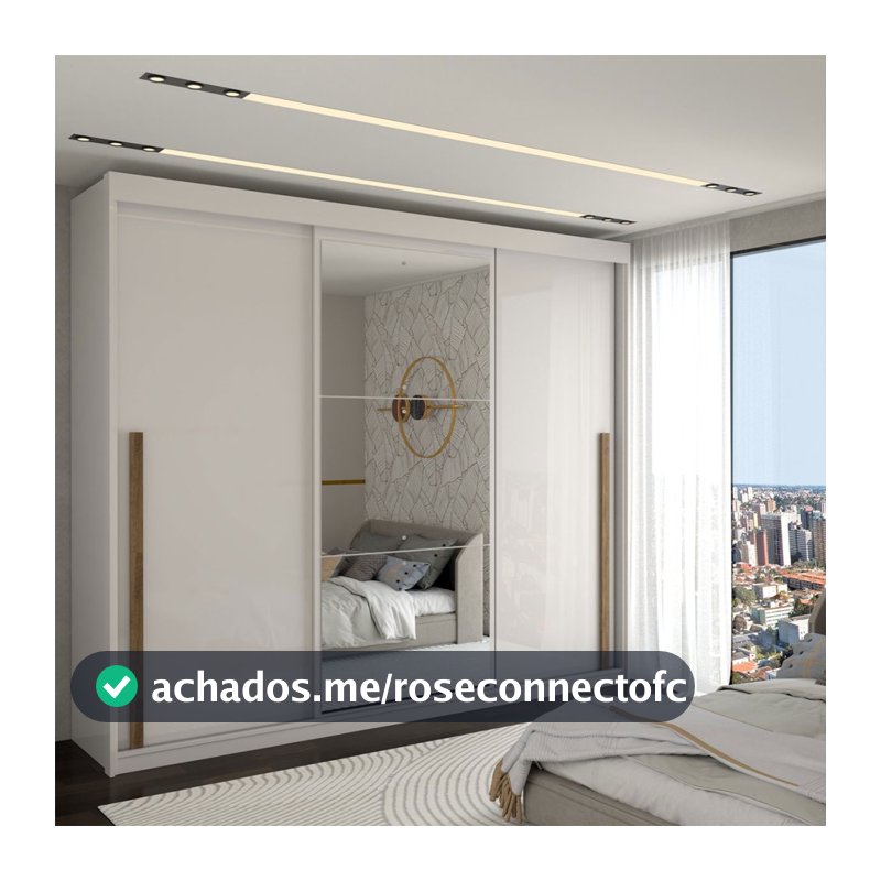 Guarda-Roupa Casal Cardial 3 Portas 6 Gavetas com Espelho - Panorama Móveis