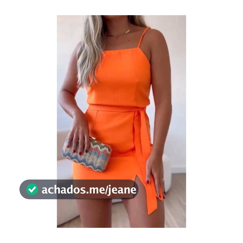 Vestido curta alfaiataria alça regura com cinto