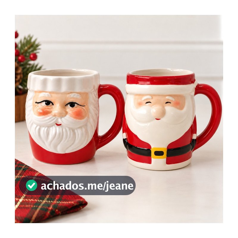 Caneca De Natal 3D Papai Noel Para Café Chocolate Chá e Presente Decoração Natalina