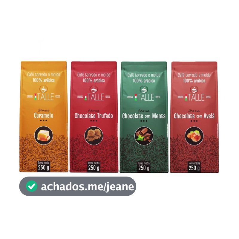 Kit 4 Cafés Torrado E Moído Aromatizados - Todos os Aromas