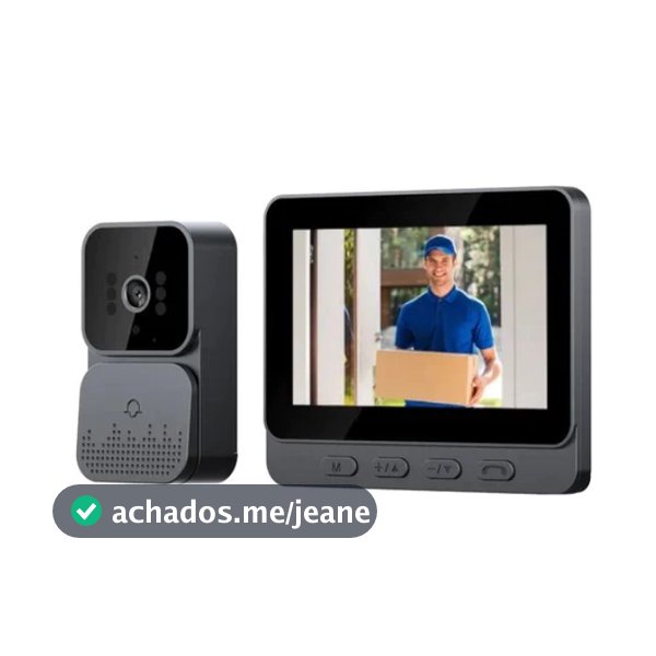 Câmera de campainha de vídeo sem fio com tela de aldrava de porta bidirecional infravermelha versão noturna em casa