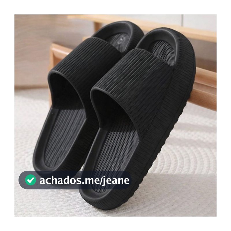Slide Masculino Tipo Nuvem Preto Ortopédico Confortável Secagem Rápida
