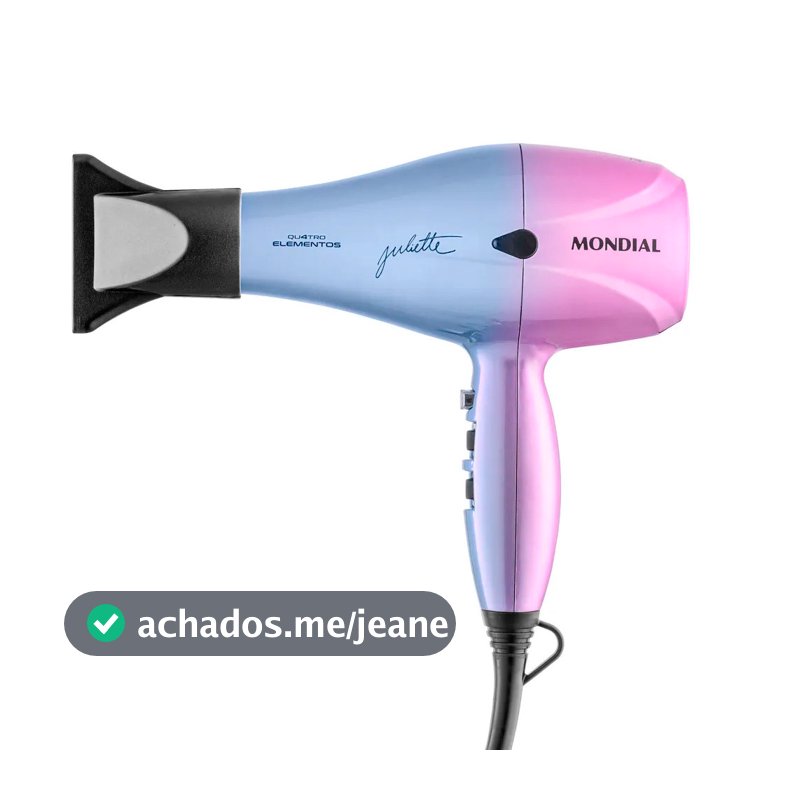 Secador de Cabelos Profissional SCP-JU-03 Azul Rosa  Mondial - 127V