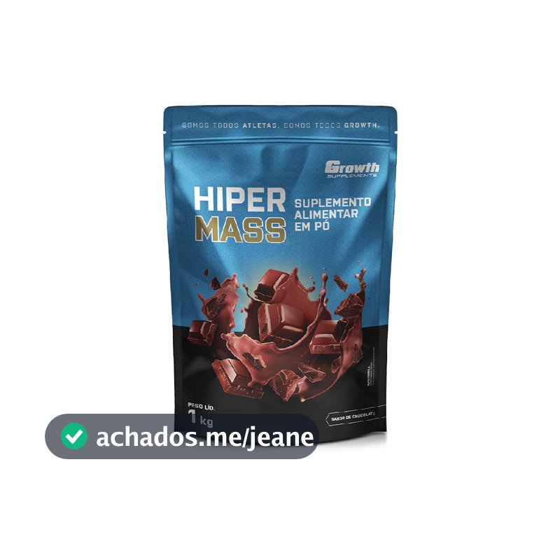 Hiper Mass 1kg Growth Supplements - Sabor Chocolate