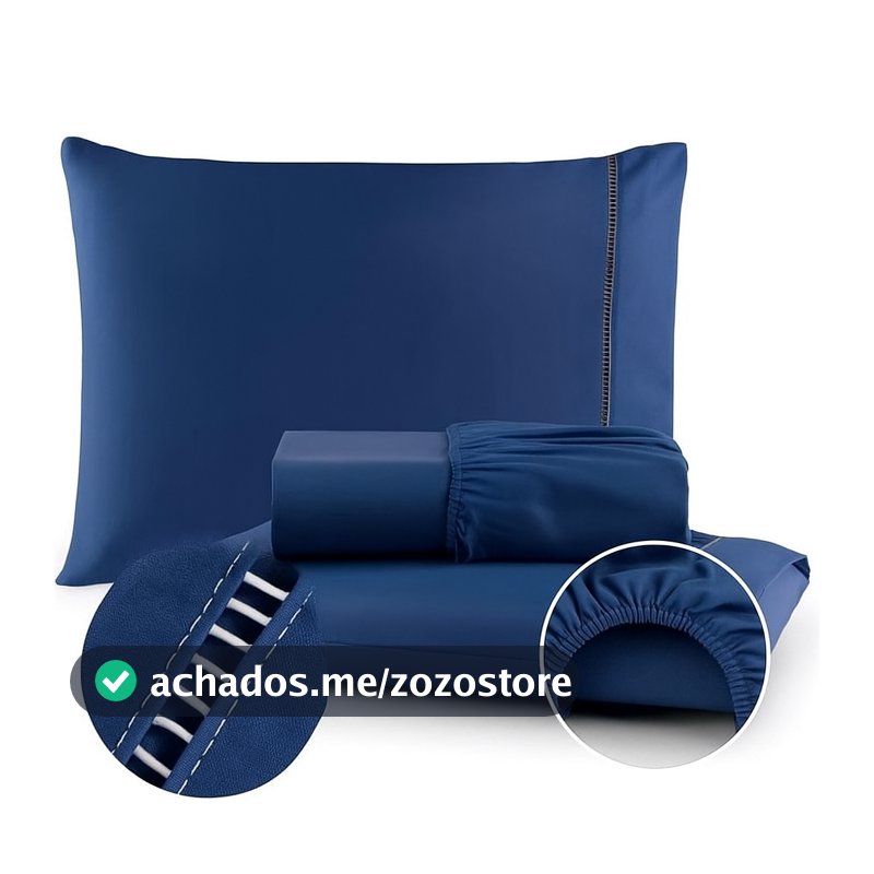 Jogo de Lençol 400 Fios Cama Casal Queen King Solteiro Micropercal Ponto Palito