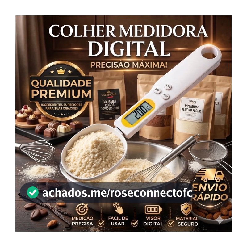 Colher Balança Digital 500g Precisão Para Cozinha Profissional Confeitaria Padaria Pizzaria Páscoa  Com Pilhas