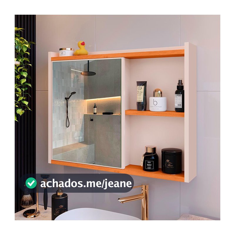 Espelheira Aqua Suspensa Para Banheiro Closet Porta e Armário Diversas Armario Milão aqua com nicho