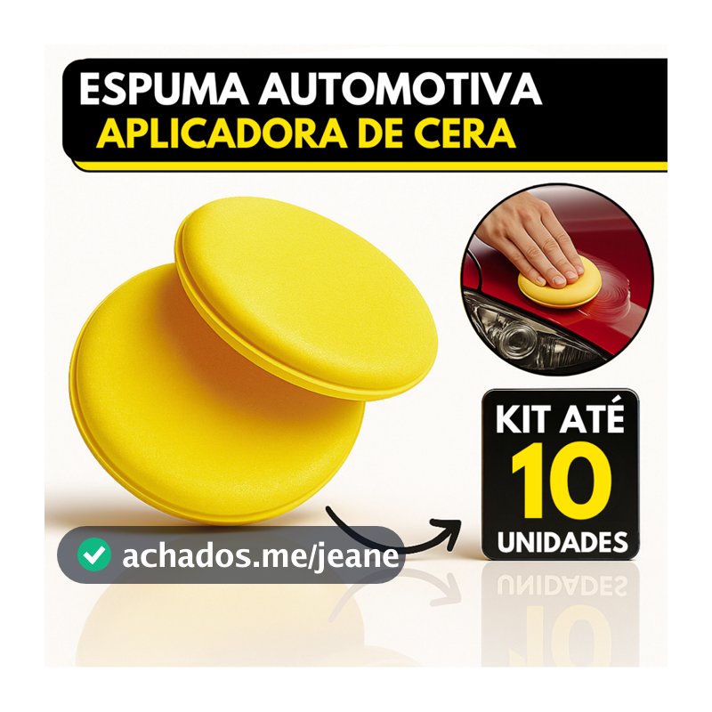 Aplicador de Cera Automotiva Espuma Para Carro Macia Polimento Premium Cera Polidor Selante Acabamento Profissional