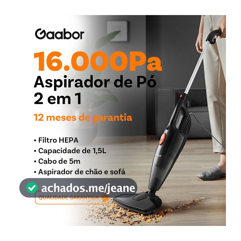 Gaabor aspirador de pó 2 em 1 sucção forte de 16000Pa dust off silent Fácil de armazenar GVCW-M15A -1