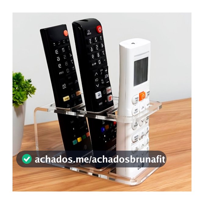 Porta Controle Remoto Universal Acrílico Transparente - Suporte Organizador de 3 Controles Sala Casa