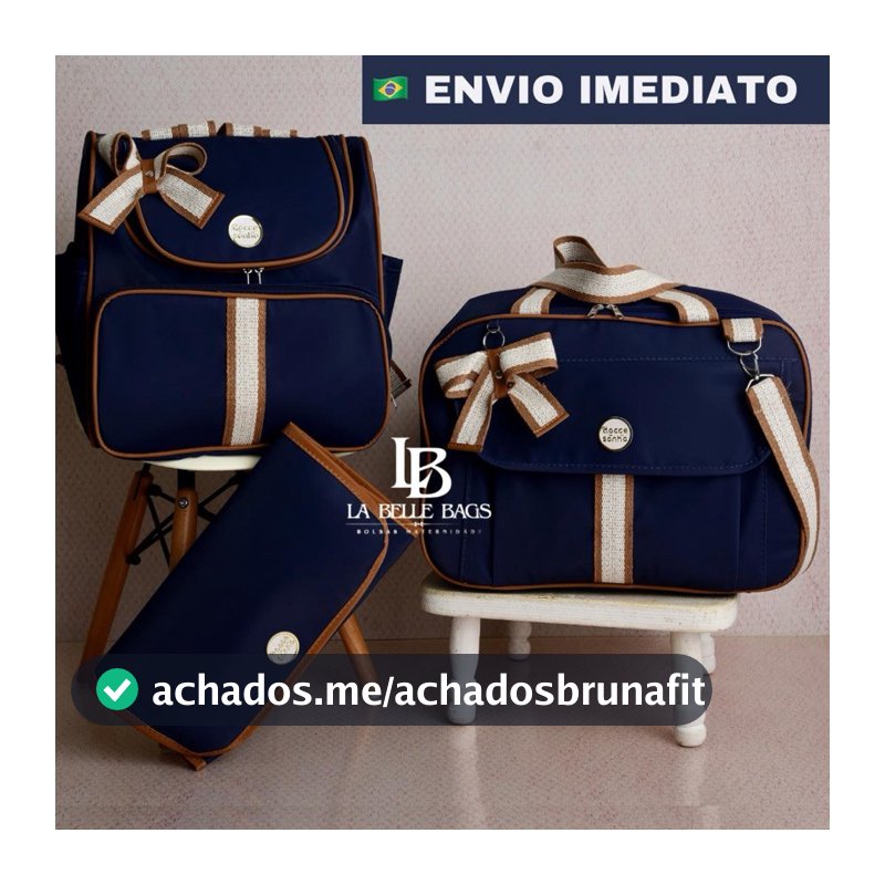 Kit bolsa maternidade 3 peças luxo c/ mochila versátil p/ bebe menino/menina kit mala (SONHO)