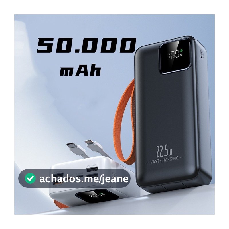Carregador Portátil grande 50000mah/30000mah/2000mah/10000mah Turbo 22,5W PD carregamento ultrarrápido