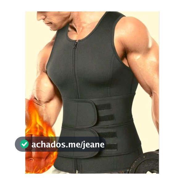 Regata Masculina Queima Gorduras Barriga Camiseta Cinta Lombar Reforçada Abdominal Para Costas Masculino