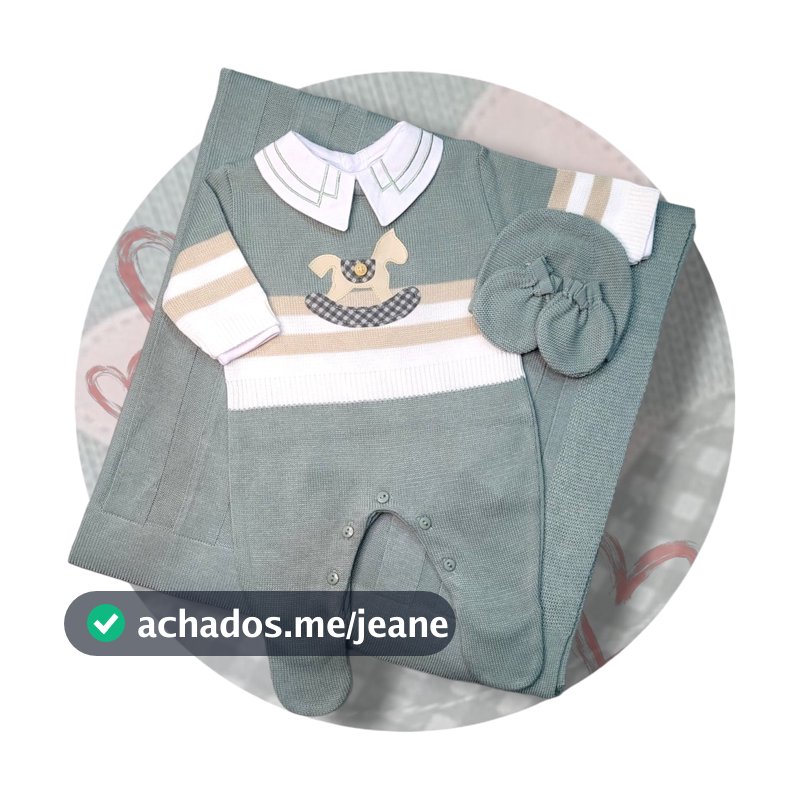 Saída Maternidade Tricô Bebê menino
