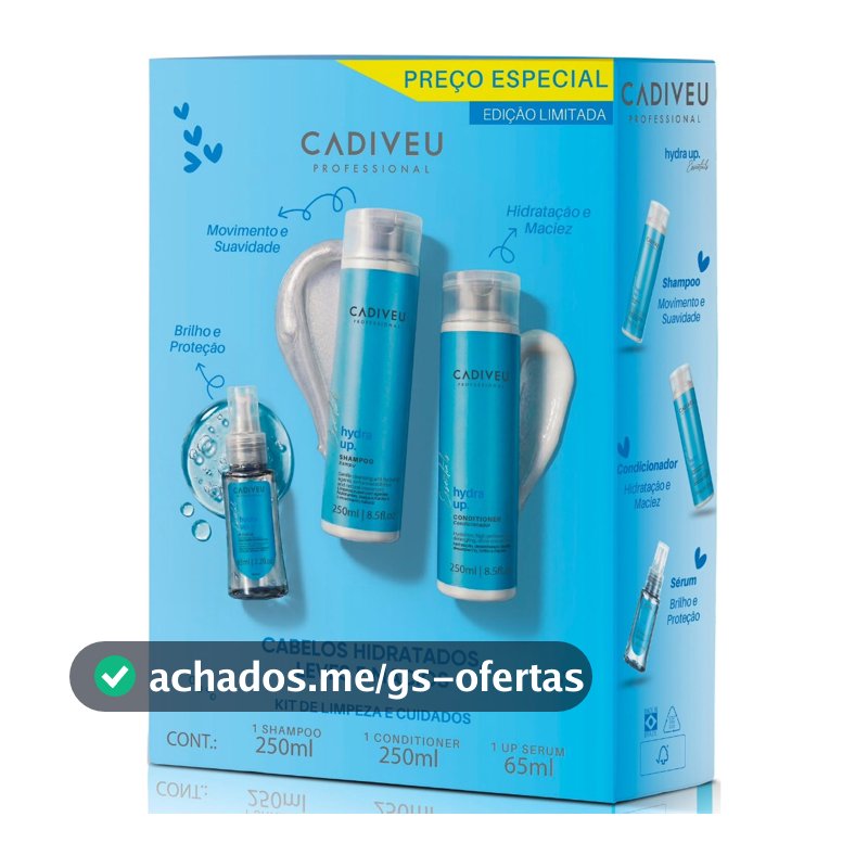 Cadiveu Hydra Up Kit de Limpeza Shampoo + Condicioandor e Óleo 65ml