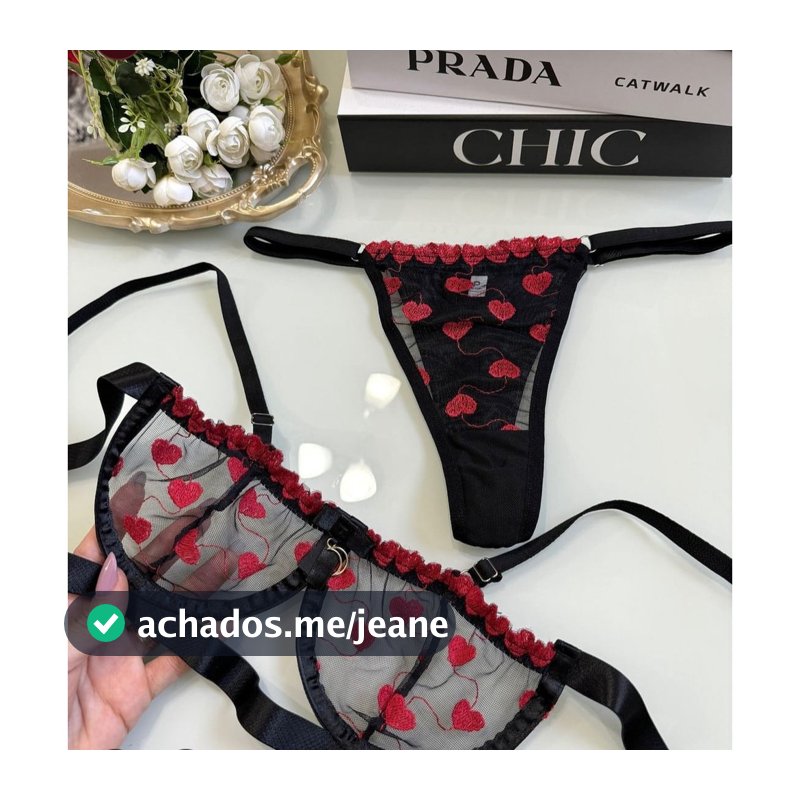 Conjunto lingerie calcinha sutiã  com aro moda intima Gringa tule Bordado