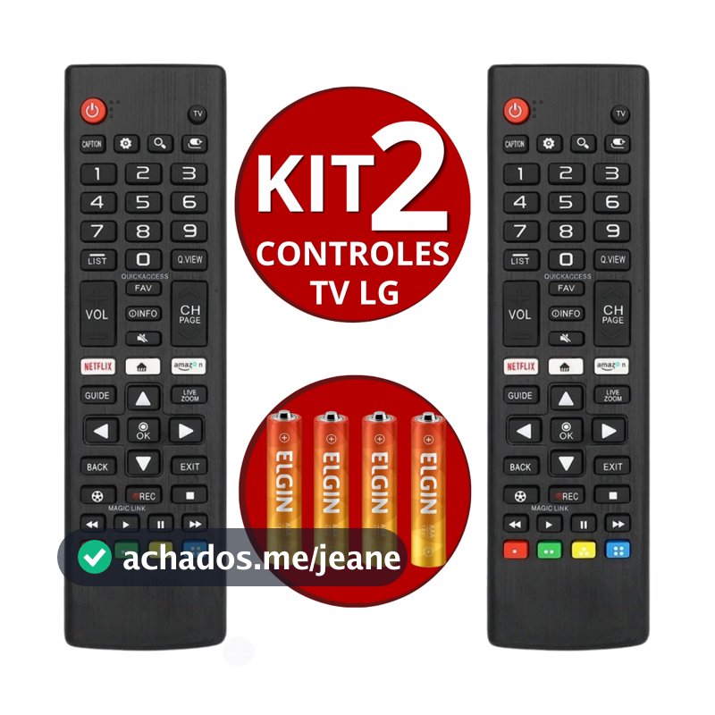 Controle Remoto Televisão LG Smart TV 4K LED LCD Com Pilhas e Atalho Netflix | Envio 24h