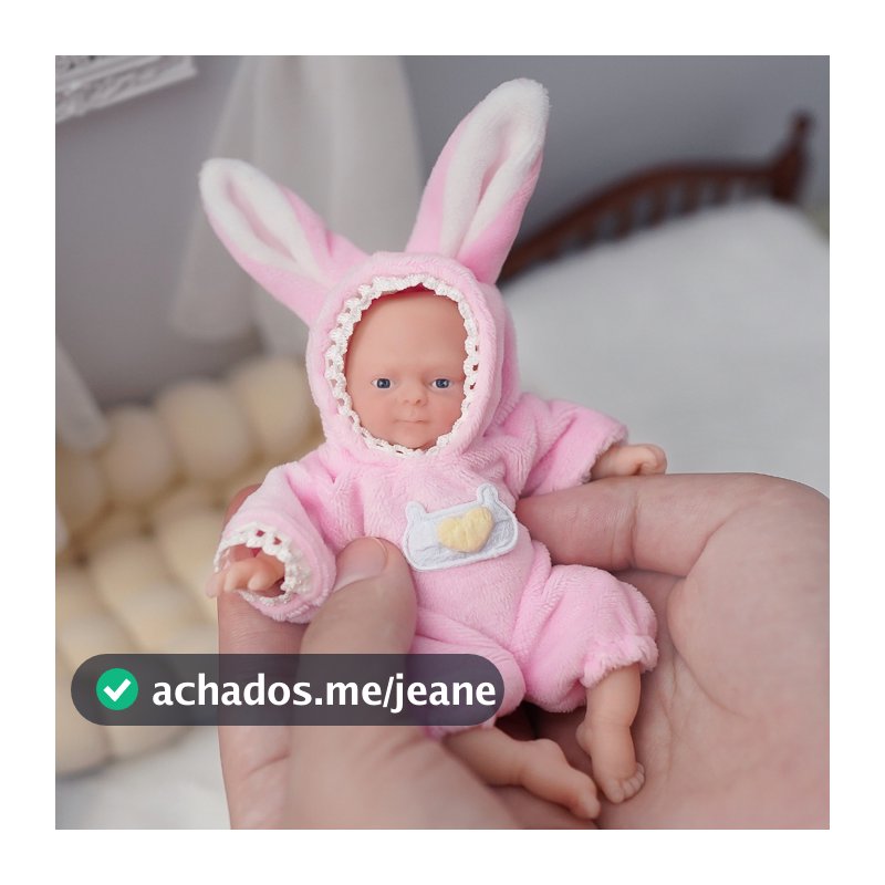 Bebê Reborn 10cm Silicone Sólido Realista Olho Azul Presente Perfeito BRASTOY