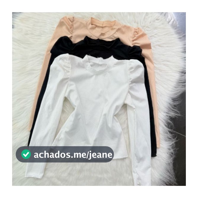 Blusa Infantil manga longa princesa blogueirinha -blusinha infantil manga bufante canelada