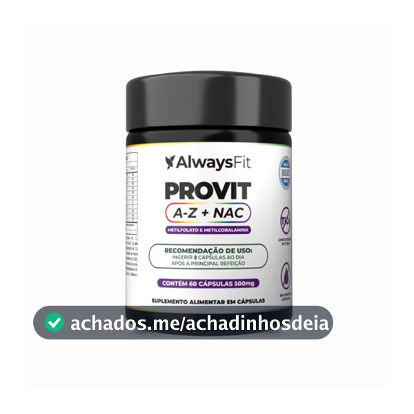 ProVit A-Z + NAC AlwaysFit  | Multivitamínico Fórmula Metilada + Minerais Quelados + N-Acetilcisteína | 60 Cápsulas