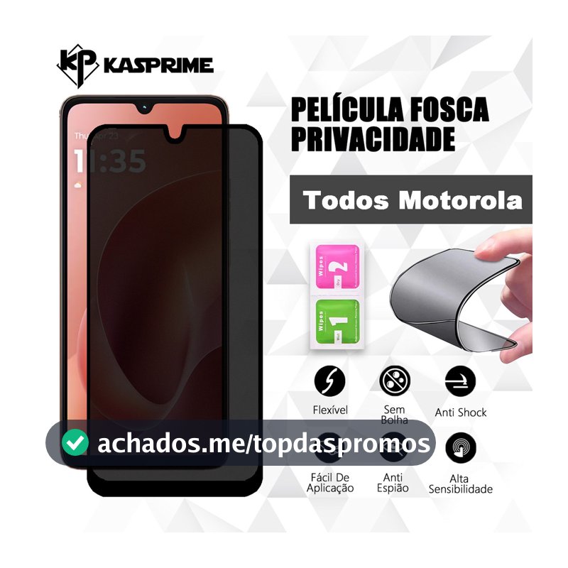 Película Cerâmica Privacidade Fosca Para Todos Motorola G86 G56 G06 G05 G15 G35 G84 G14 G54 G75 G04 G24 Anti Espião