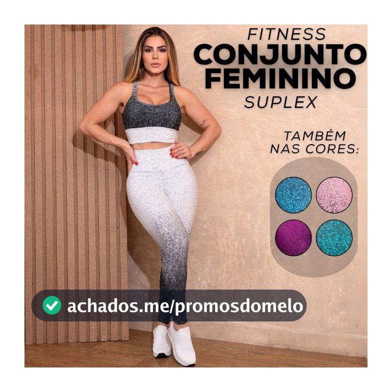 Conjunto Feminino Esportivo Degradê Zero Transparência Top com Bojo Calça Legging Modeladora de Cintura