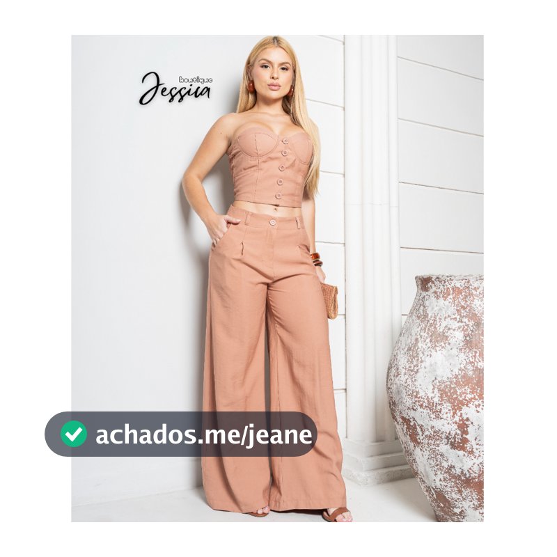 MODA CASUAL FEMININA CROPED E CALÇA ELEGANTE