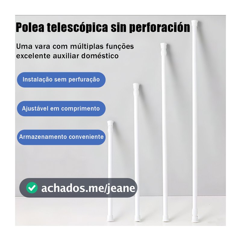 Suporte de Cortina Multiuso Ajustável： Varão de Cortina — Adequado para Banheiro, Cortinas e Armários