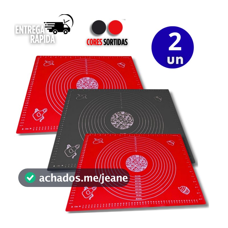 KIT 2 TAPETES TABUA CULINARIO SILICONE ANTIADERENTE ABRIR MASSAS ASSAR IDEAL NA SUA COZINHA E CONFEITARIA